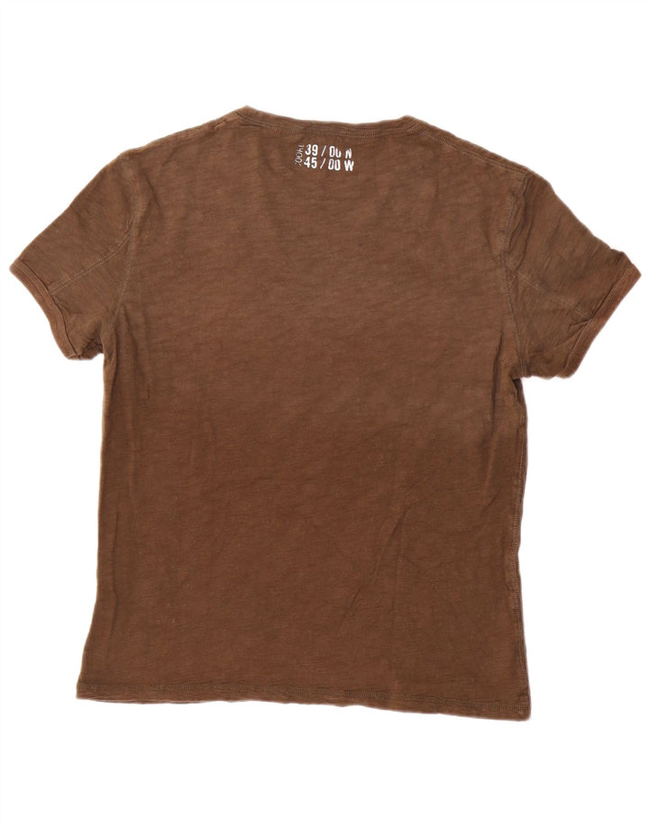 Gas Herren-T-Shirt mit Grafik, mittelbraune Baumwolle