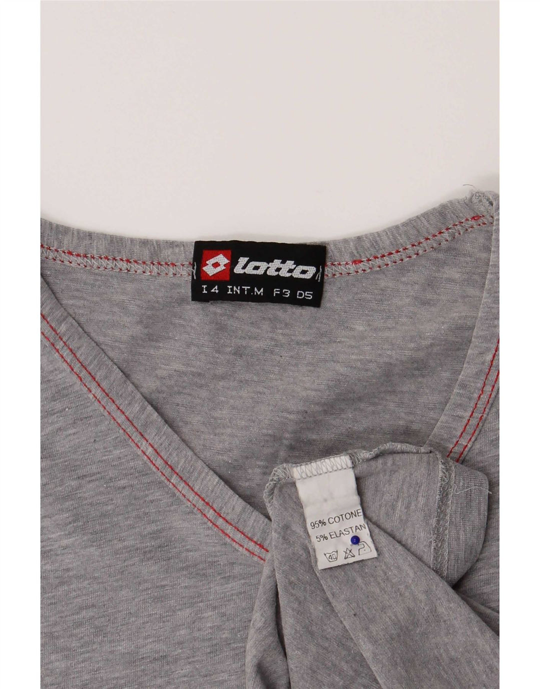 Lotto Damen T-Shirt Top UK 12 Mittelgraue Baumwolle