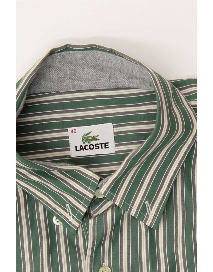 Lacoste Herrenhemd, Größe 42, groß, grün gestreift