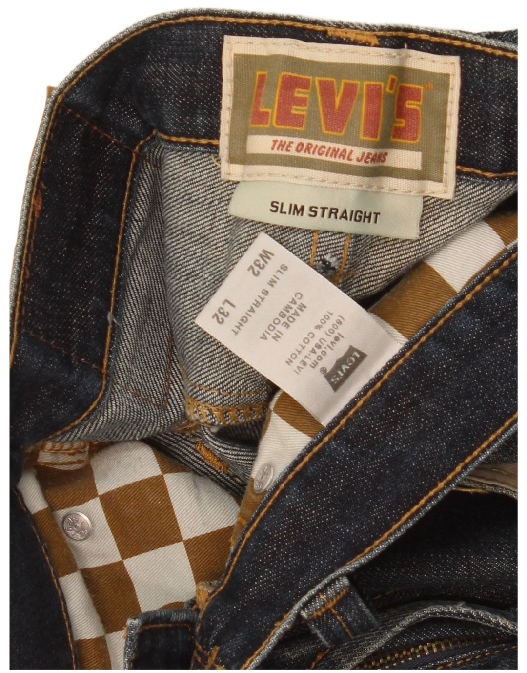 Levi's Herren Slim Straight Jeans W32 L32 Marineblaue Baumwolle
