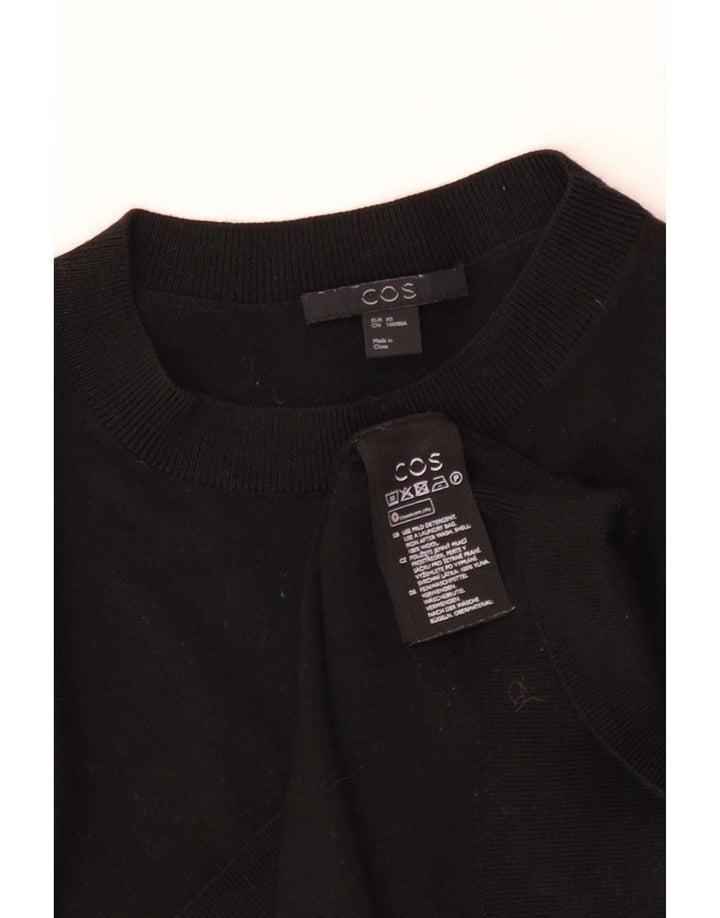 Cos Damen-Pullover mit Rundhalsausschnitt, Gr. 6, XS, schwarze Wolle
