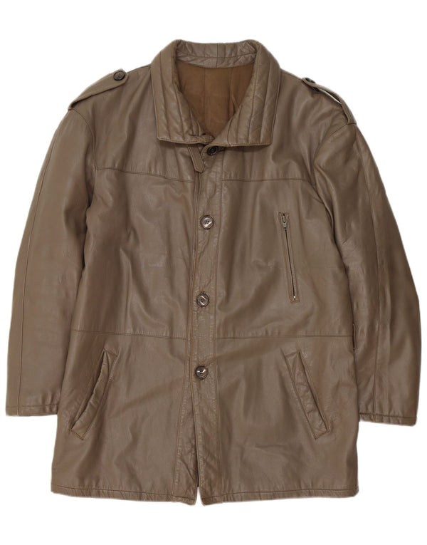 Vintage Herren Militärlederjacke IT 52 XL Braun