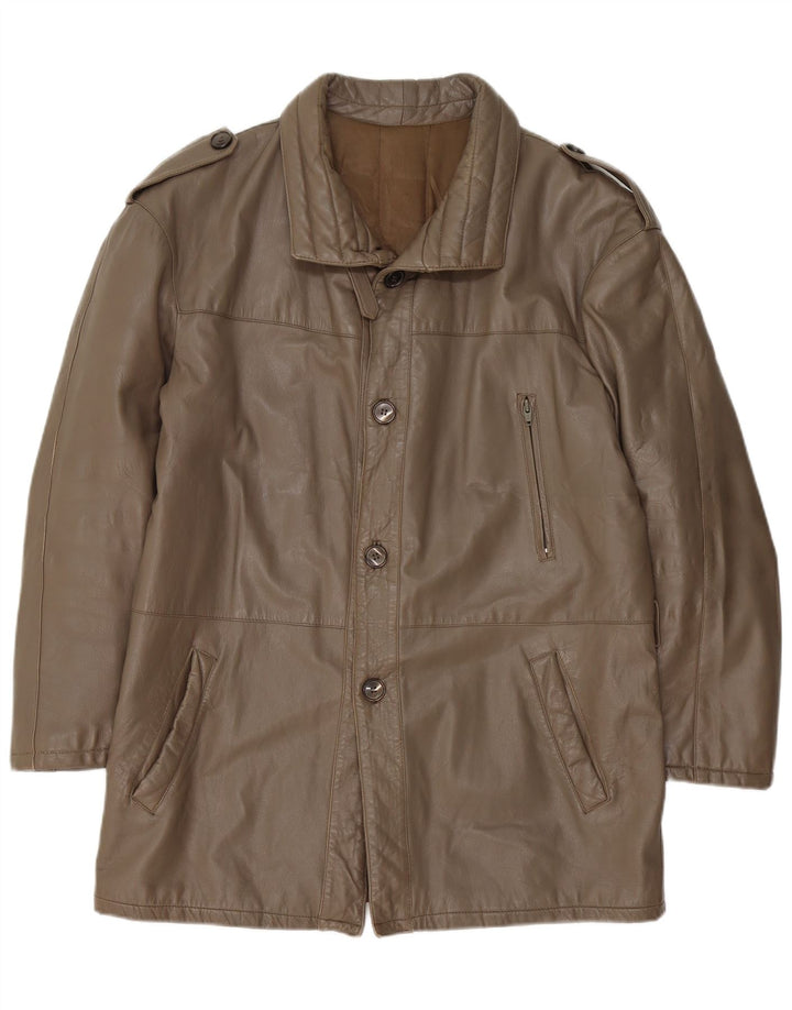Vintage Herren Militärlederjacke IT 52 XL Braun