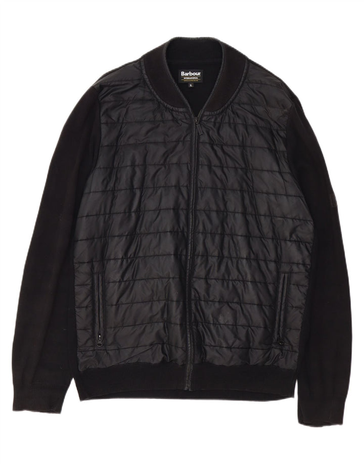BARBOUR Herren Trainingsanzug Top Jacke XL Schwarz Baumwolle