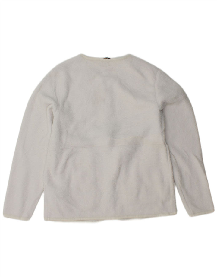 MARKS & SPENCER Damen Fleecejacke UK 10 Small Weiß Polyester