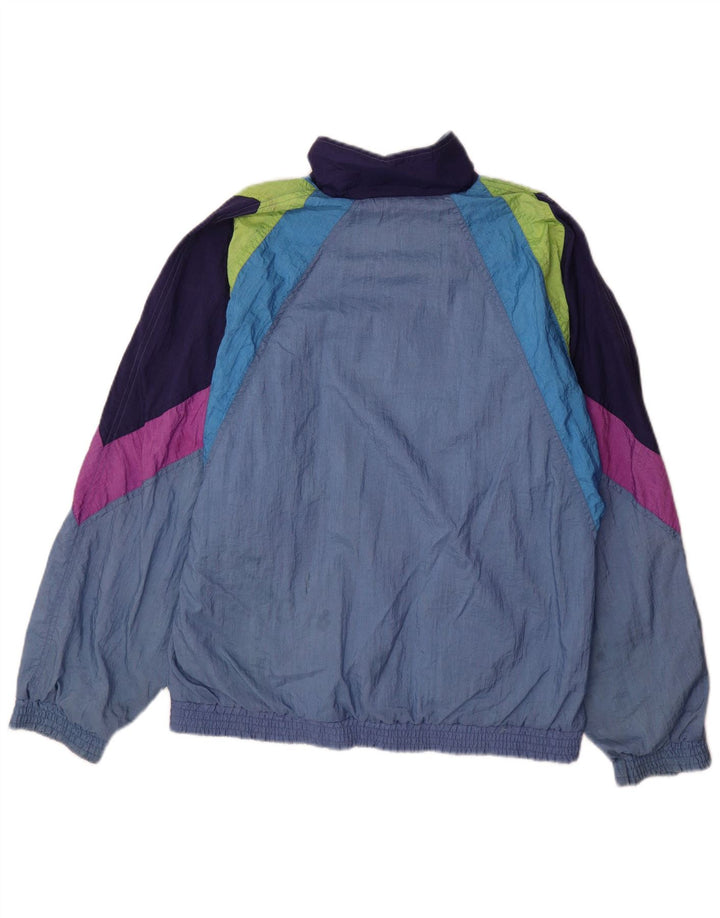 PUMA Herren-Trainingsanzug-Oberjacke, mittelblaues Colourblock-Polyamid