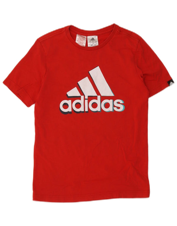 Adidas T-Shirt mit Grafik für Jungen, 11–12 Jahre, rote Baumwolle