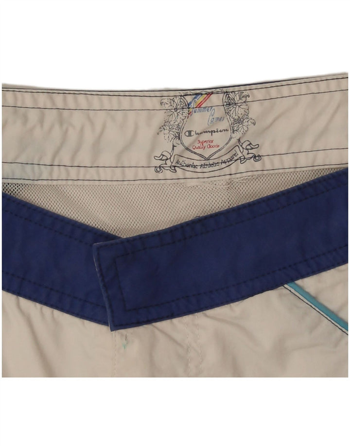 Champion Herren-Badeshorts, Mittelweiß, Farbblock