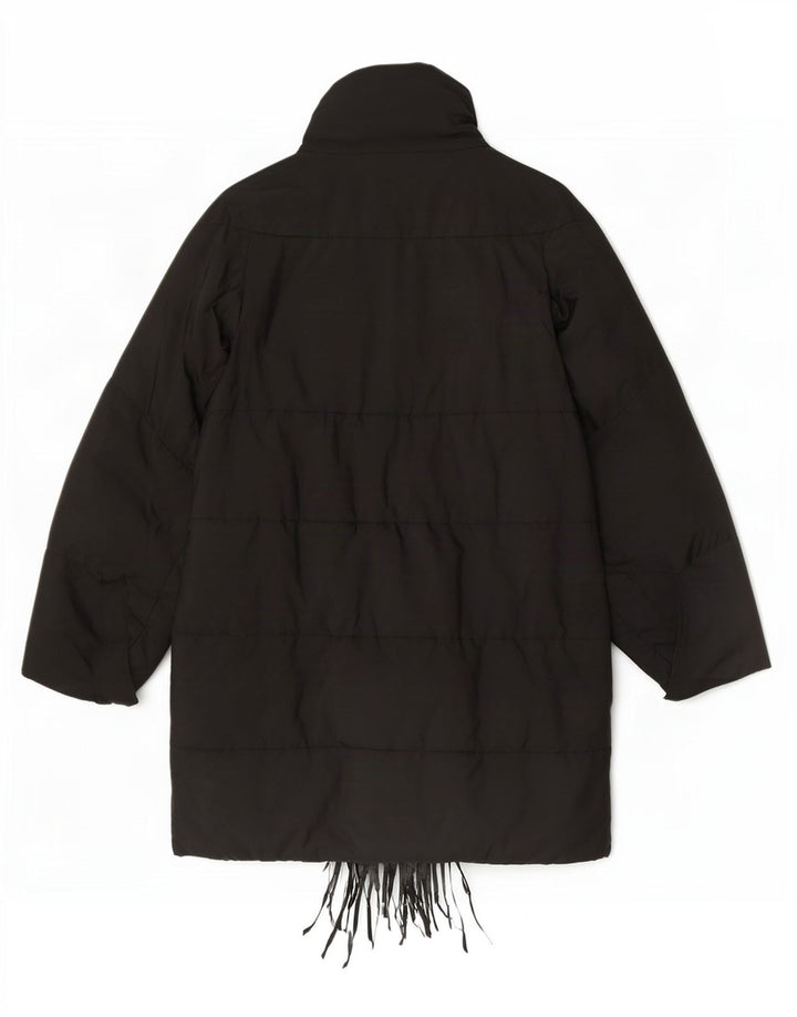 Ermanno Scervino Damen Wattierter Mantel IT 42 Medium Schwarz Polyester