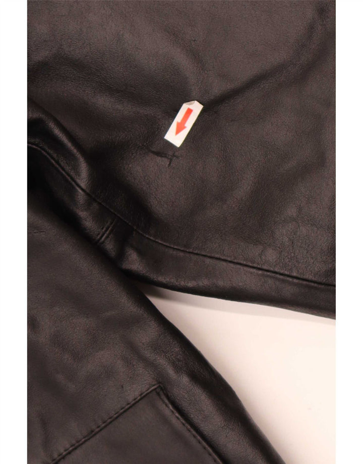 Vintage Herren Lederjacke IT 54 2XL Schwarzes Leder