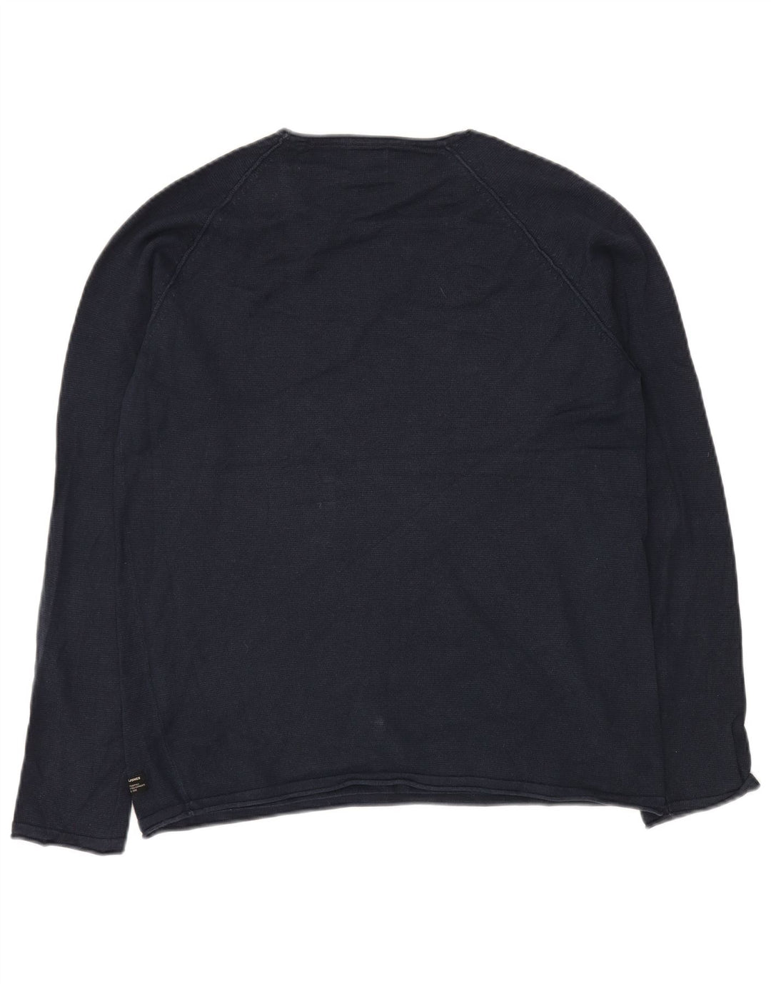 JACK & JONES Herren-Pullover mit Rundhalsausschnitt, mittelmarineblaue Baumwolle