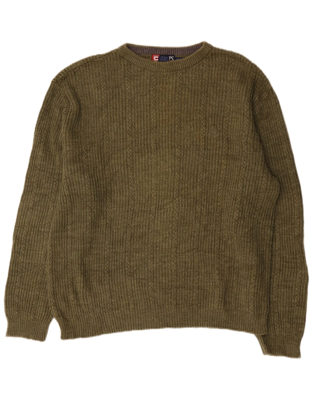 Chaps Herren-Pullover mit Rundhalsausschnitt, XL, Khaki