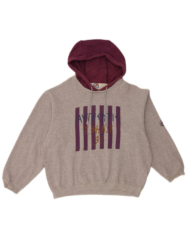 L'Equipe Damen-Kapuzenpullover mit Grafik, lockere Passform, UK 20 2XL, graue Baumwolle