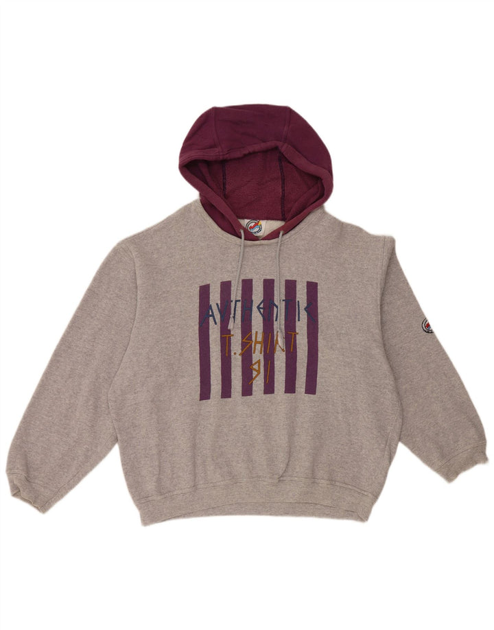 L'Equipe Damen-Kapuzenpullover mit Grafik, lockere Passform, UK 20 2XL, graue Baumwolle