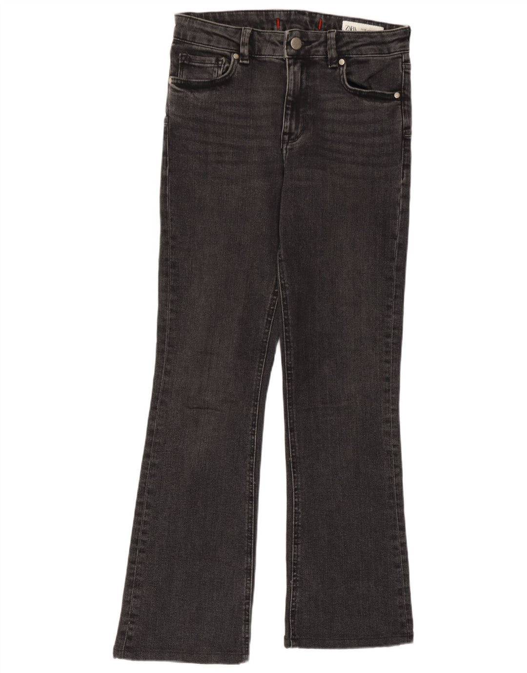 Zara Damen Bootcut Jeans EU 36 XS W26 L27 Graue Baumwolle