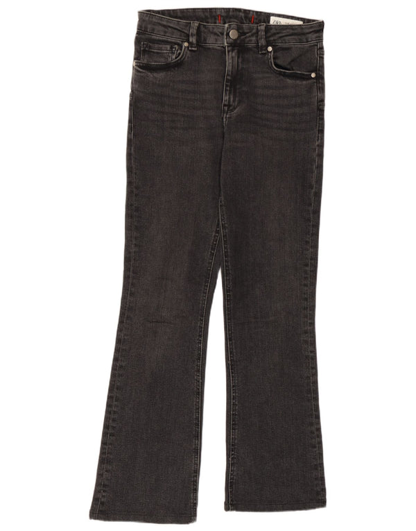 Zara Damen Bootcut Jeans EU 36 XS W26 L27 Graue Baumwolle