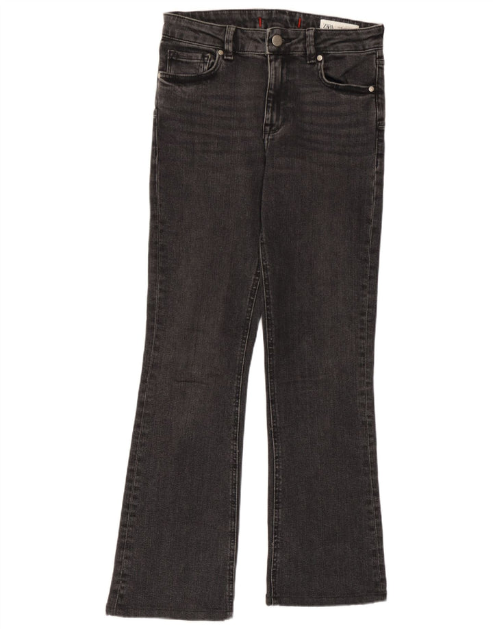 Zara Damen Bootcut Jeans EU 36 XS W26 L27 Graue Baumwolle