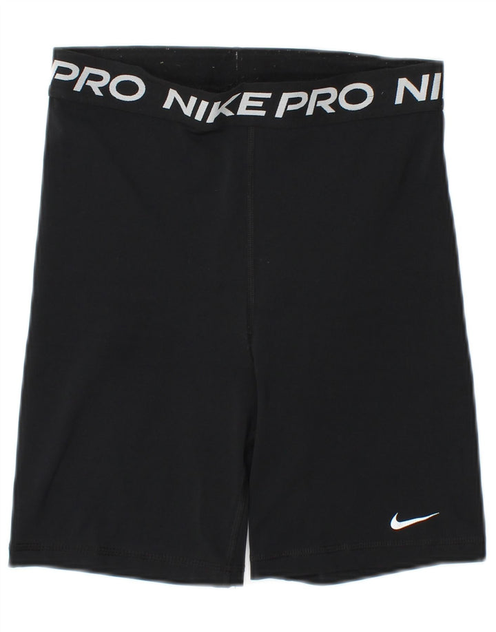 NIKE Damen Dri Fit Graphic Sport Shorts UK 8 Small Schwarz