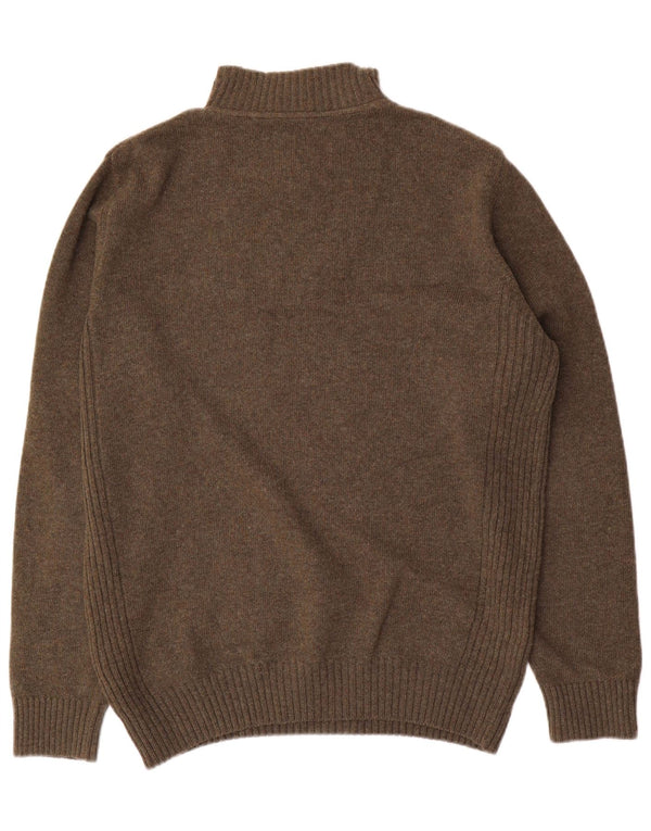 Barbour Herren-Pullover mit Reißverschluss am Hals, große Khaki-Wolle
