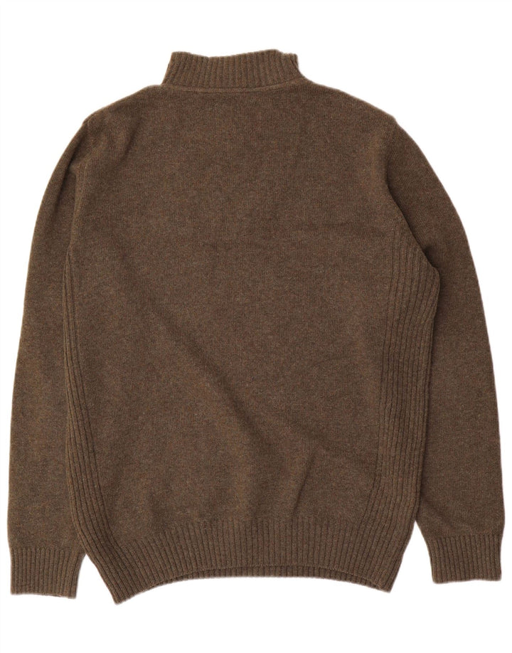 Barbour Herren-Pullover mit Reißverschluss am Hals, große Khaki-Wolle