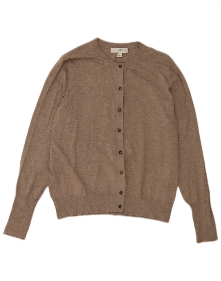 Marks & Spencer Damen Strickjacke Pullover UK 14 Mittelgraue Viskose