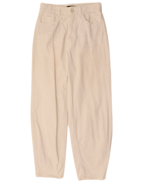 MASSIMO DUTTI Damen High Waist Tapered Jeans EU 36 XS W26 L28 Weiß