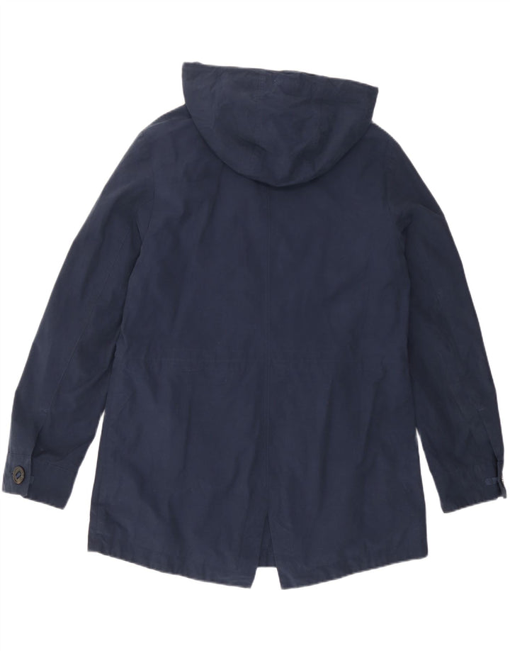 Marks & Spencer Damen-Utility-Jacke mit Kapuze, UK 12, mittelmarineblaue Baumwolle