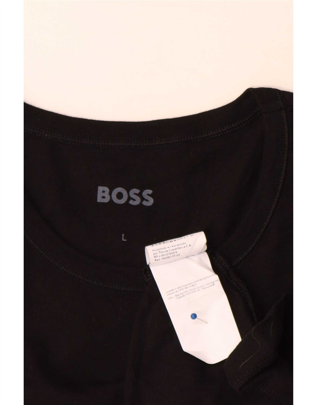Hugo Boss Damen T-Shirt Top Large Schwarz Baumwolle