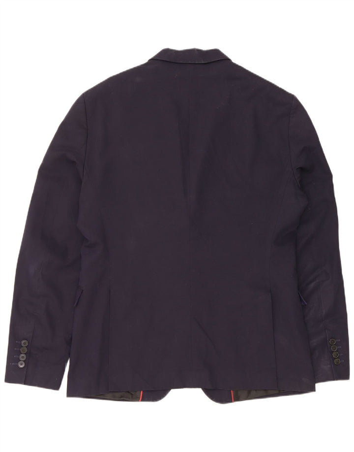 Zara Herren-Blazer mit 2 Knöpfen, EU 52, groß, marineblaue Viskose