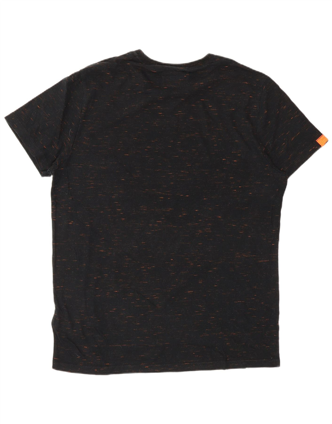 SUPERDRY Herren-T-Shirt-Oberteil XL aus schwarz gesprenkelter Baumwolle