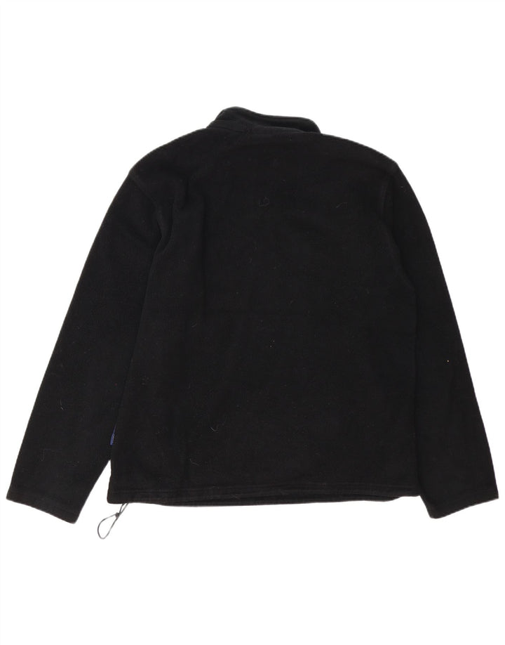 QUIKSILVER Herren-Fleecepullover mit Reißverschluss am Hals, groß, aus schwarzem Polyester