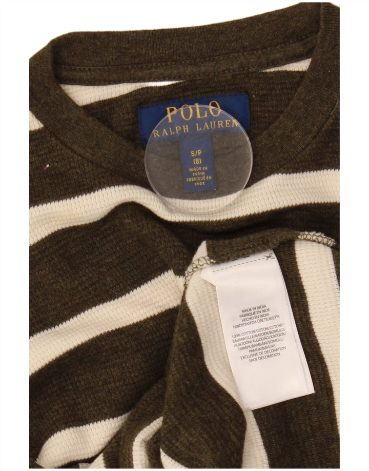 POLO RALPH LAUREN Jungen-Pullover mit U-Boot-Ausschnitt, 7–8 Jahre, Größe S, Khaki