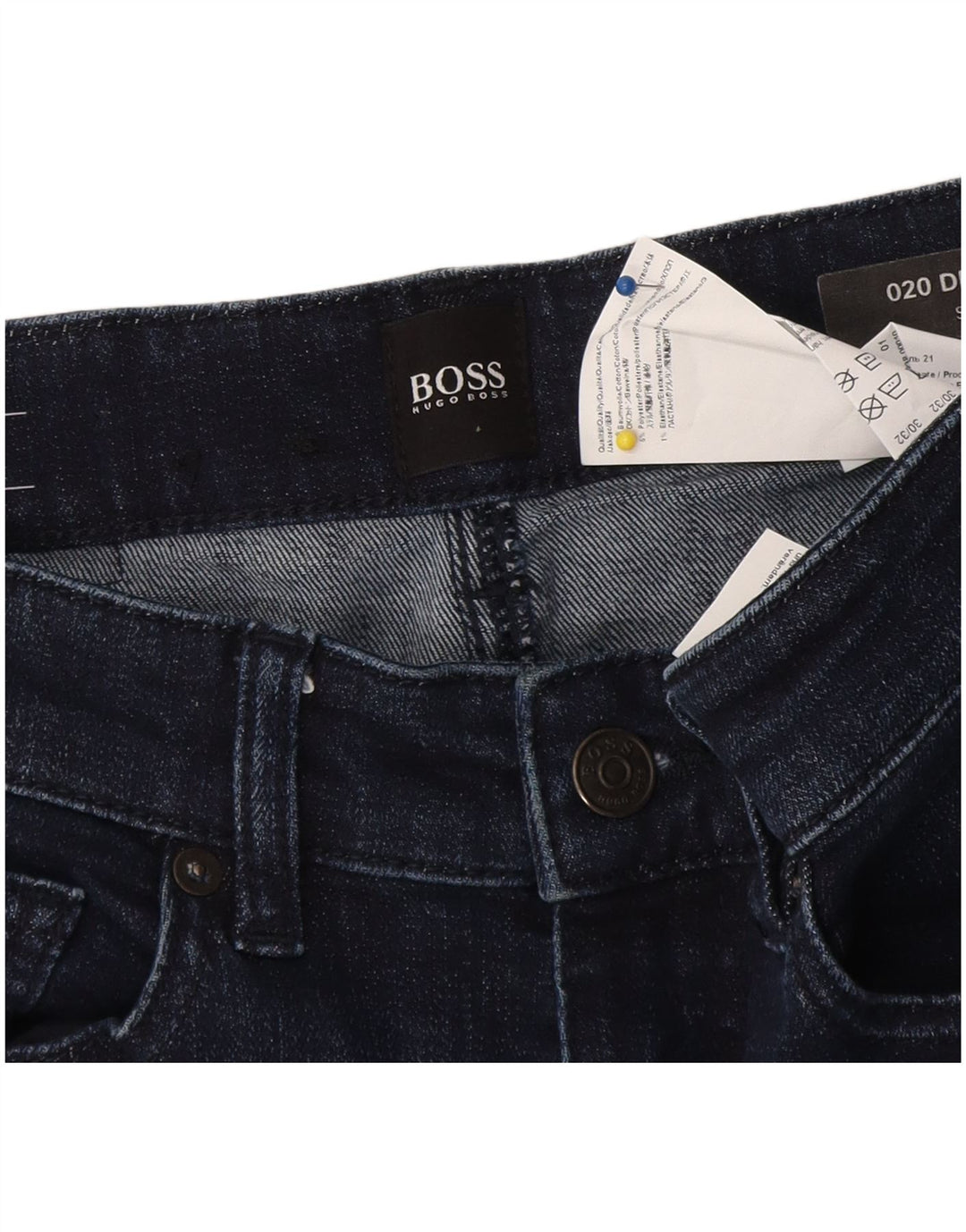 Hugo Boss Herren Stretch Slim Jeans W30 L32 Marineblau Baumwolle