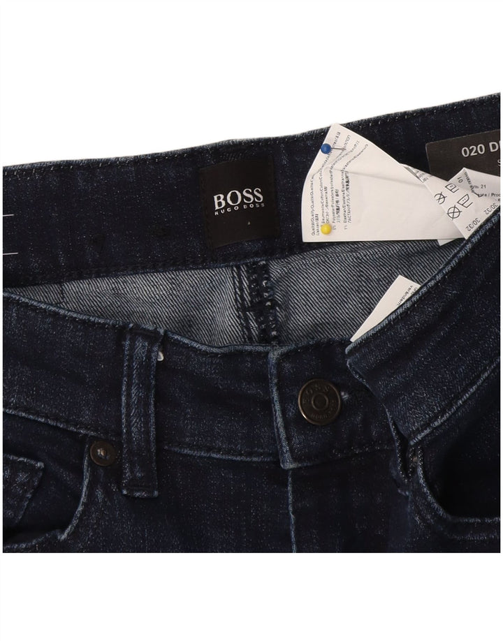 Hugo Boss Herren Stretch Slim Jeans W30 L32 Marineblau Baumwolle