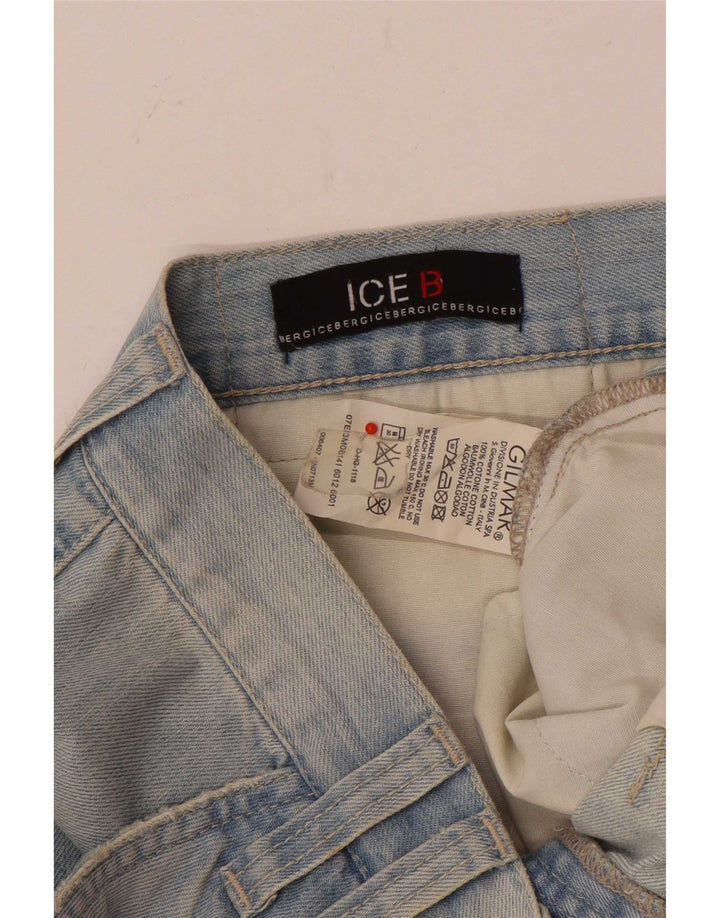 Iceberg Herren Cargo Denim Shorts W36 Große blaue Baumwolle