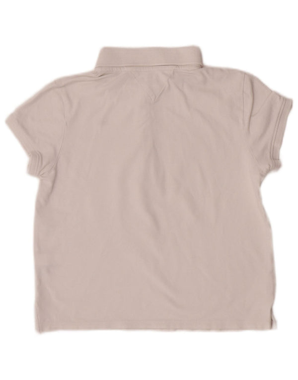 Tommy Hilfiger Crop-Poloshirt für Mädchen, 15–16 Jahre, XL, weiße Baumwolle