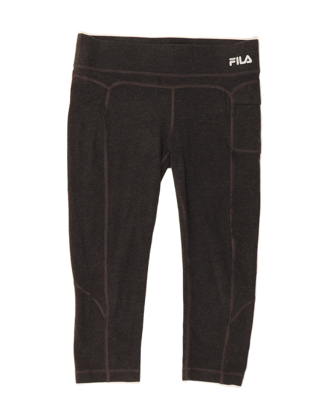 FILA Womens Graphic Capri Leggings UK 10 Small Grey Cotton Vintage Fila and Second-Hand Fila from Messina Hembry 