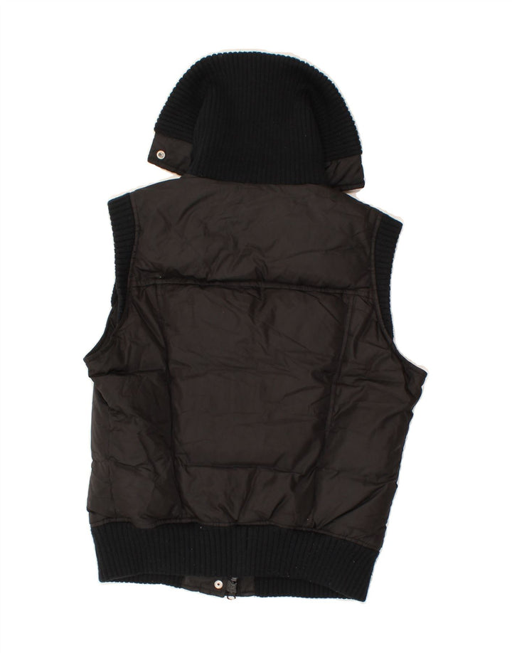 SISLEY Womens Padded Gilet UK 14 Medium Black Polyester Vintage Sisley and Second-Hand Sisley from Messina Hembry 