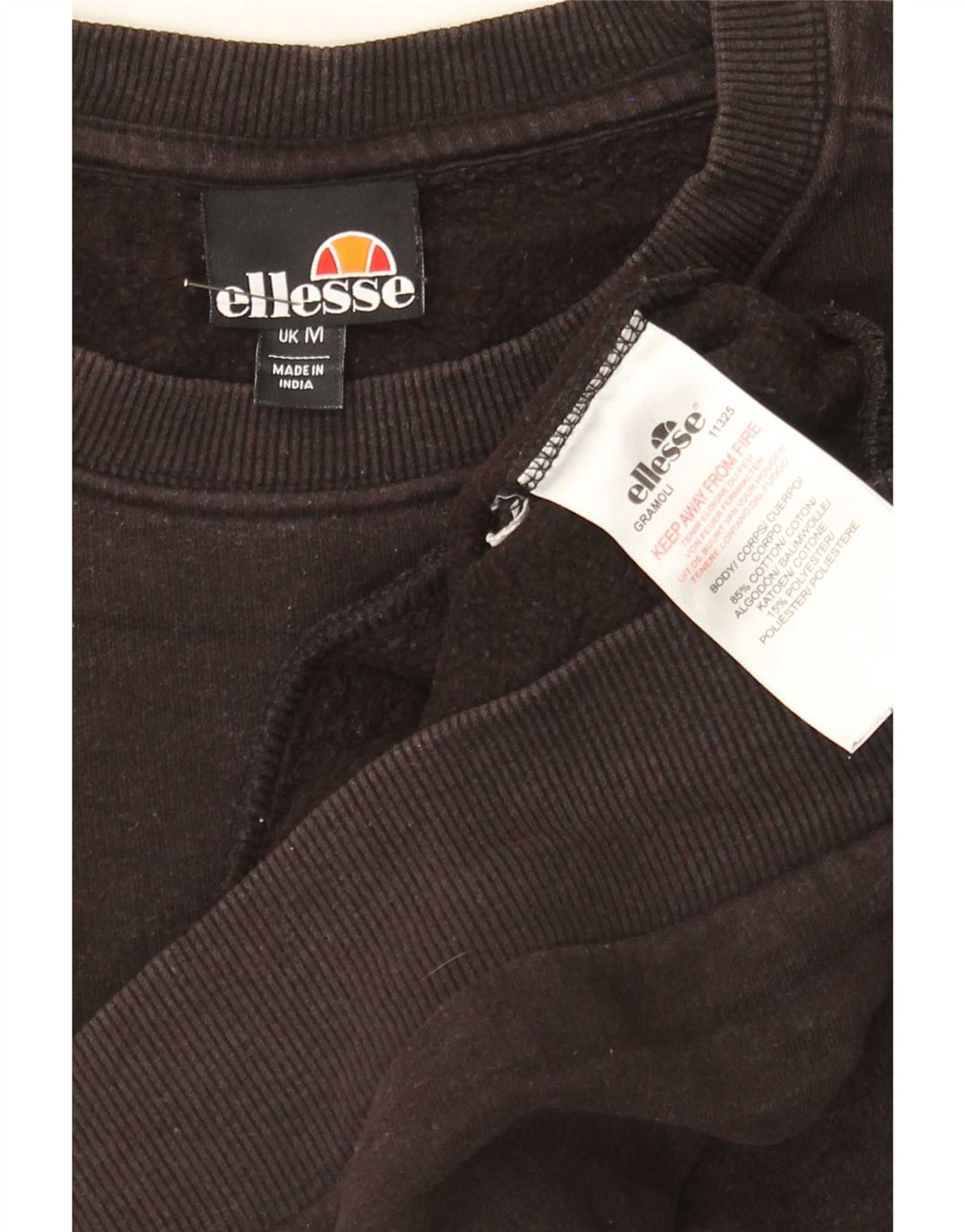 Ellesse Herren-Sweatshirt-Pullover aus mittelbrauner Baumwolle