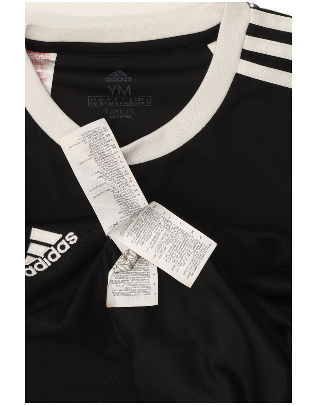 Adidas Jungen Climalite T-Shirt Top 11-12 Jahre Medium Schwarz Polyester