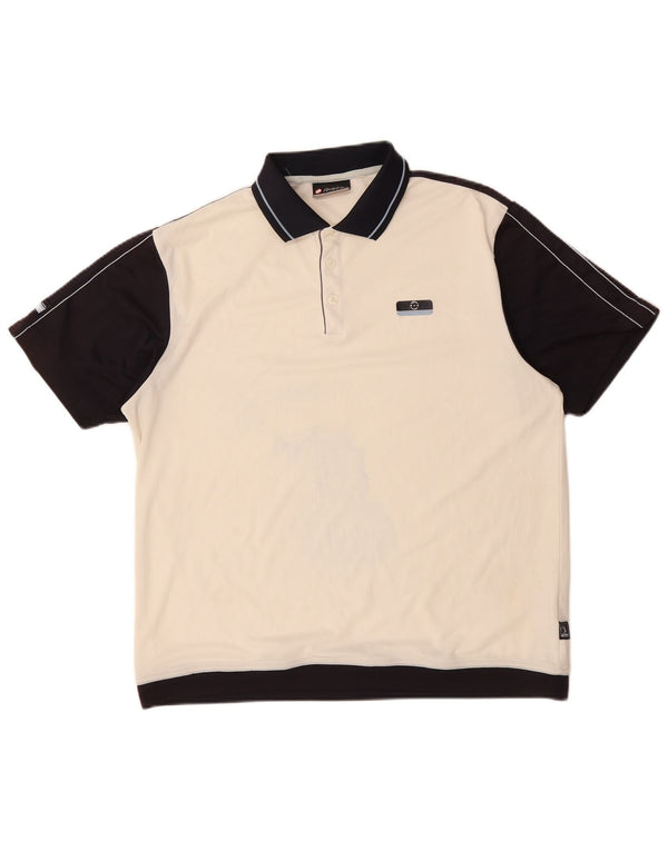 Lotto Mens Polo Shirt Large Off White Colourblock