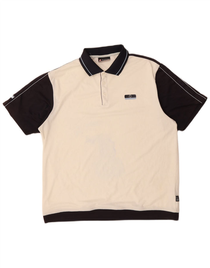 Lotto Herren-Poloshirt, groß, gebrochenes Weiß, Farbblock