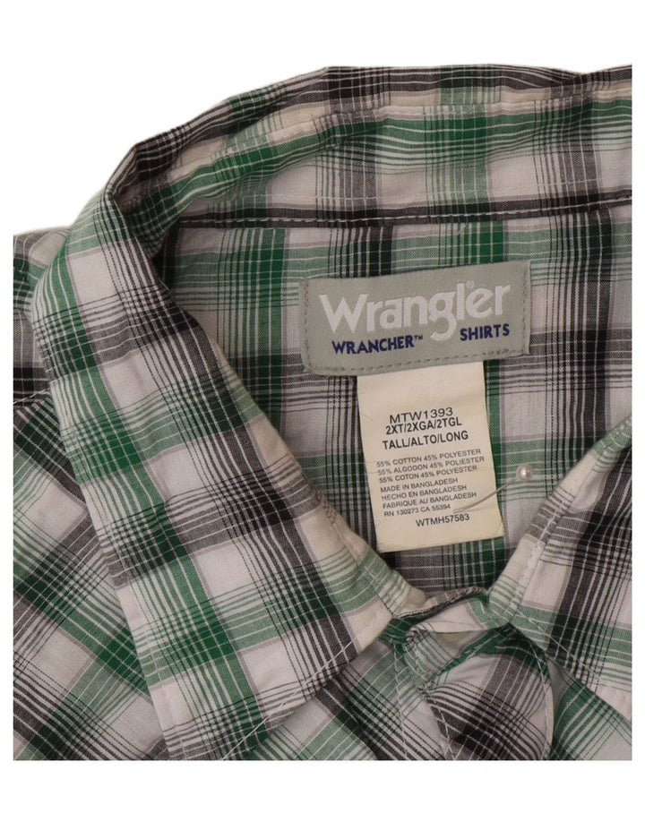 Wrangler Herren-Hemd, groß, 2XL, grün kariert, Baumwolle