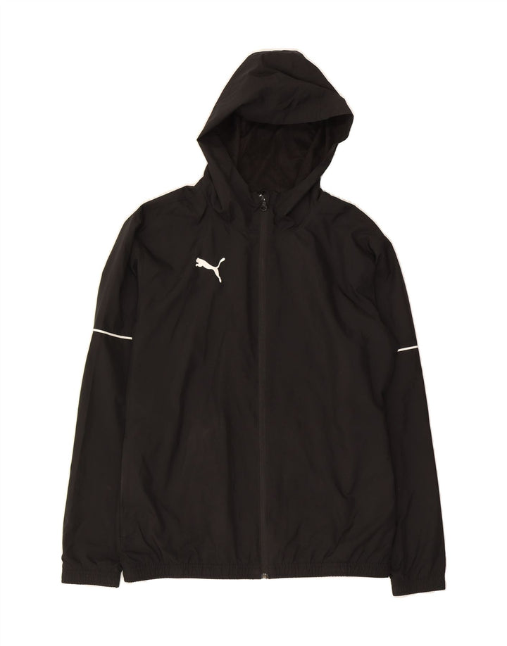 PUMA Mens Hooded Tracksuit Top Jacket Medium Black Polyester Vintage Puma and Second-Hand Puma from Messina Hembry 