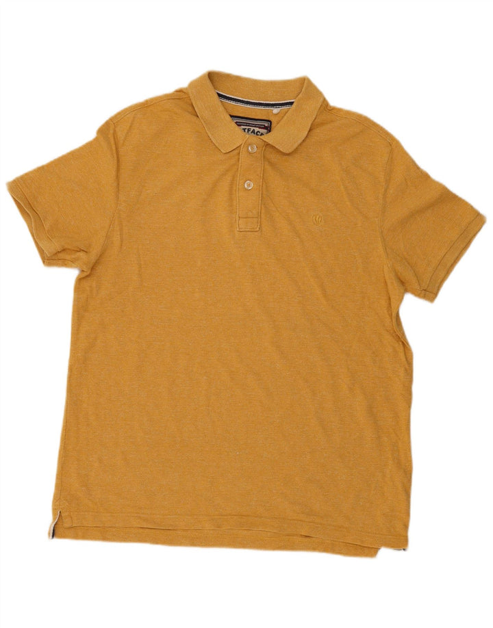 Fat Face Herren-Poloshirt, groß, gelbe Baumwolle