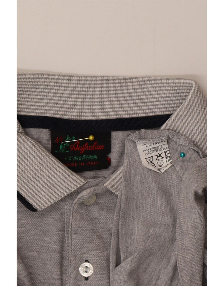 AUSTRALIAN L'ALPINA Herren-Poloshirt IT 48 mittelgraue Baumwolle
