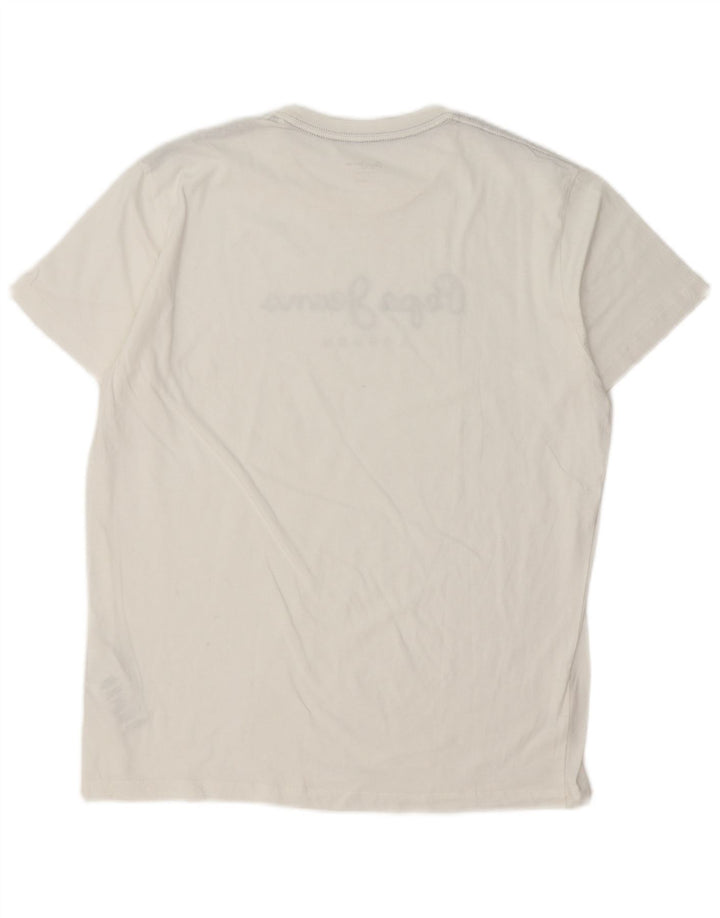 PEPE Jeans Herren-T-Shirt mit normaler Passform, Grafik, Größe L, aus weißer Baumwolle