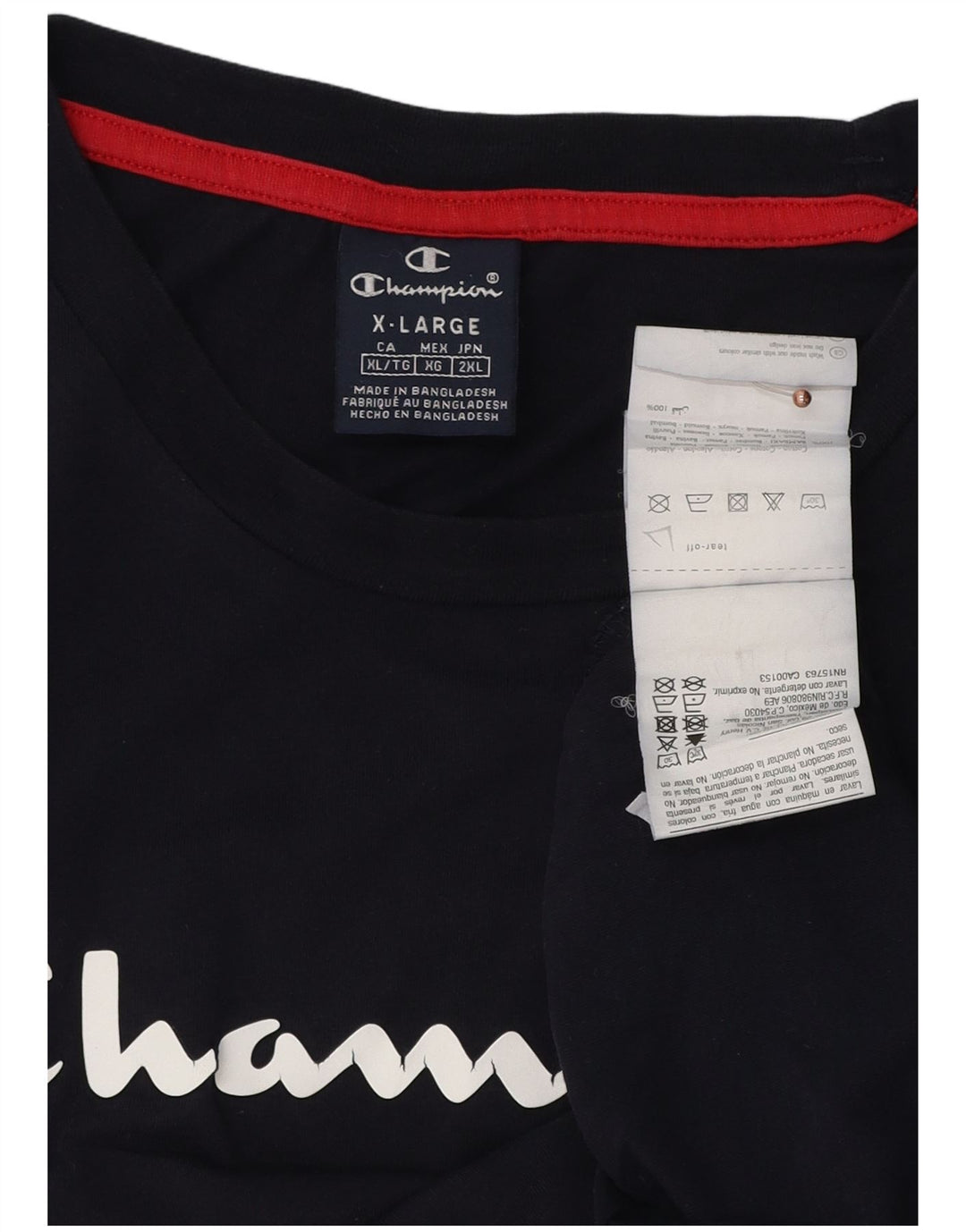 CHAMPION Herren-T-Shirt mit Grafik, XL, Marineblau, Baumwolle