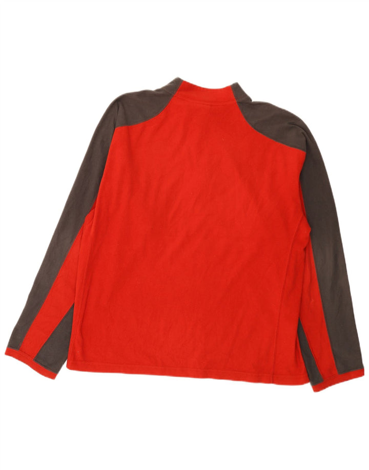 The North Face Herren-Fleecepullover mit Reißverschluss am Hals, großes rotes Farbblock-Polyester