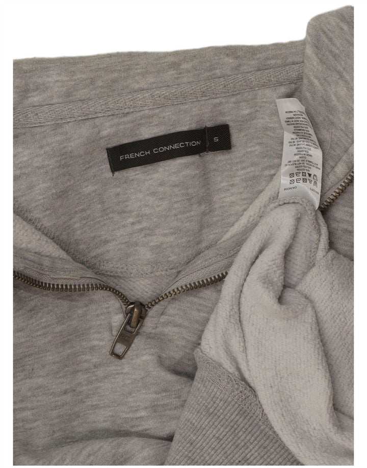 FRENCH CONNECTION Herren-Sweatshirt mit Reißverschluss am Hals, klein, grau meliert